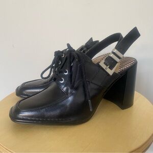 Antonio Melani Black Slingback Mules